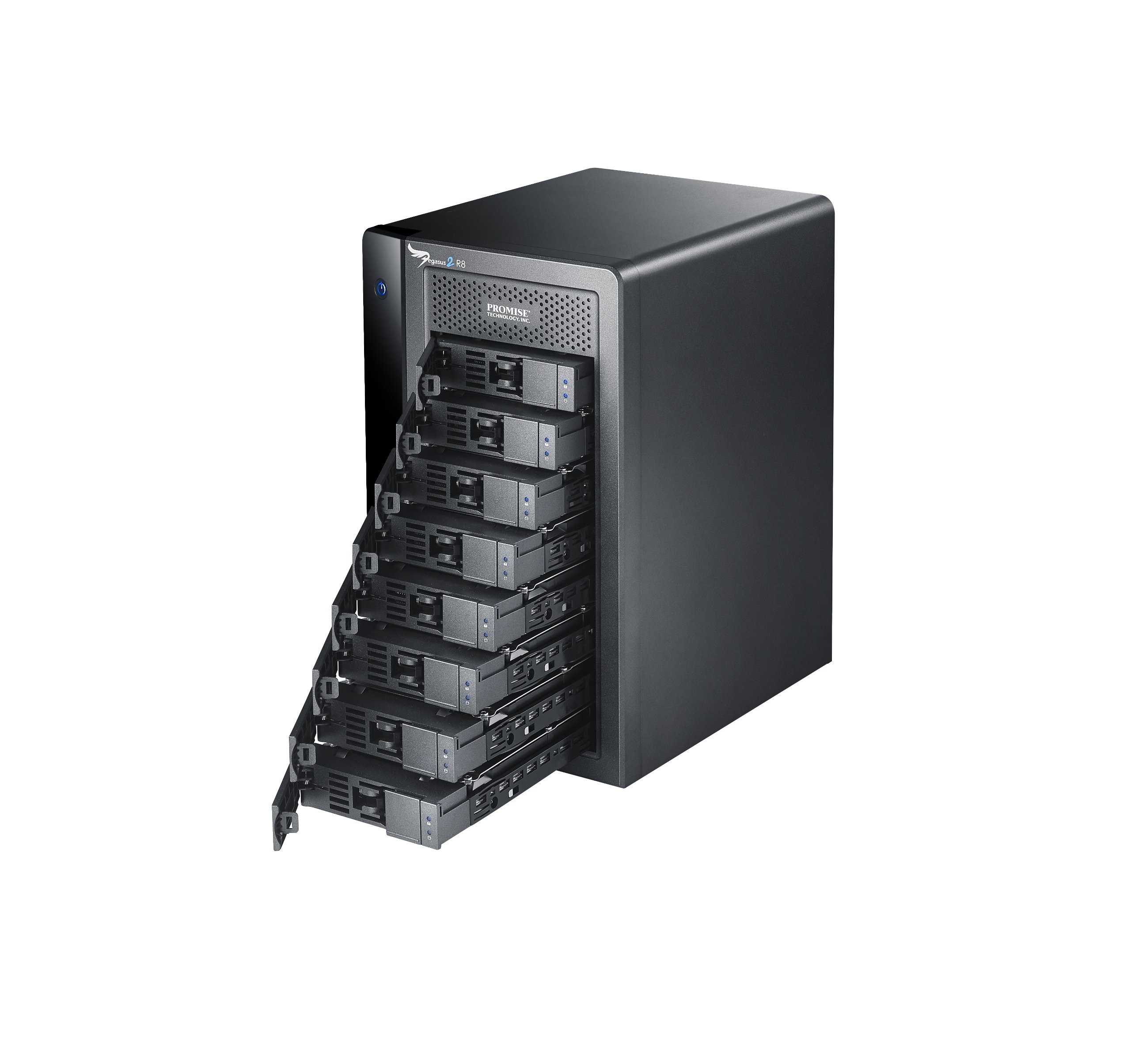 外付けハードディスク・ドライブ Promise Pegasus2 R8 Media 32TB Amazon | シルバーオンサイト3年付き Promise Pegasus2 R8 32TB(4TBx8